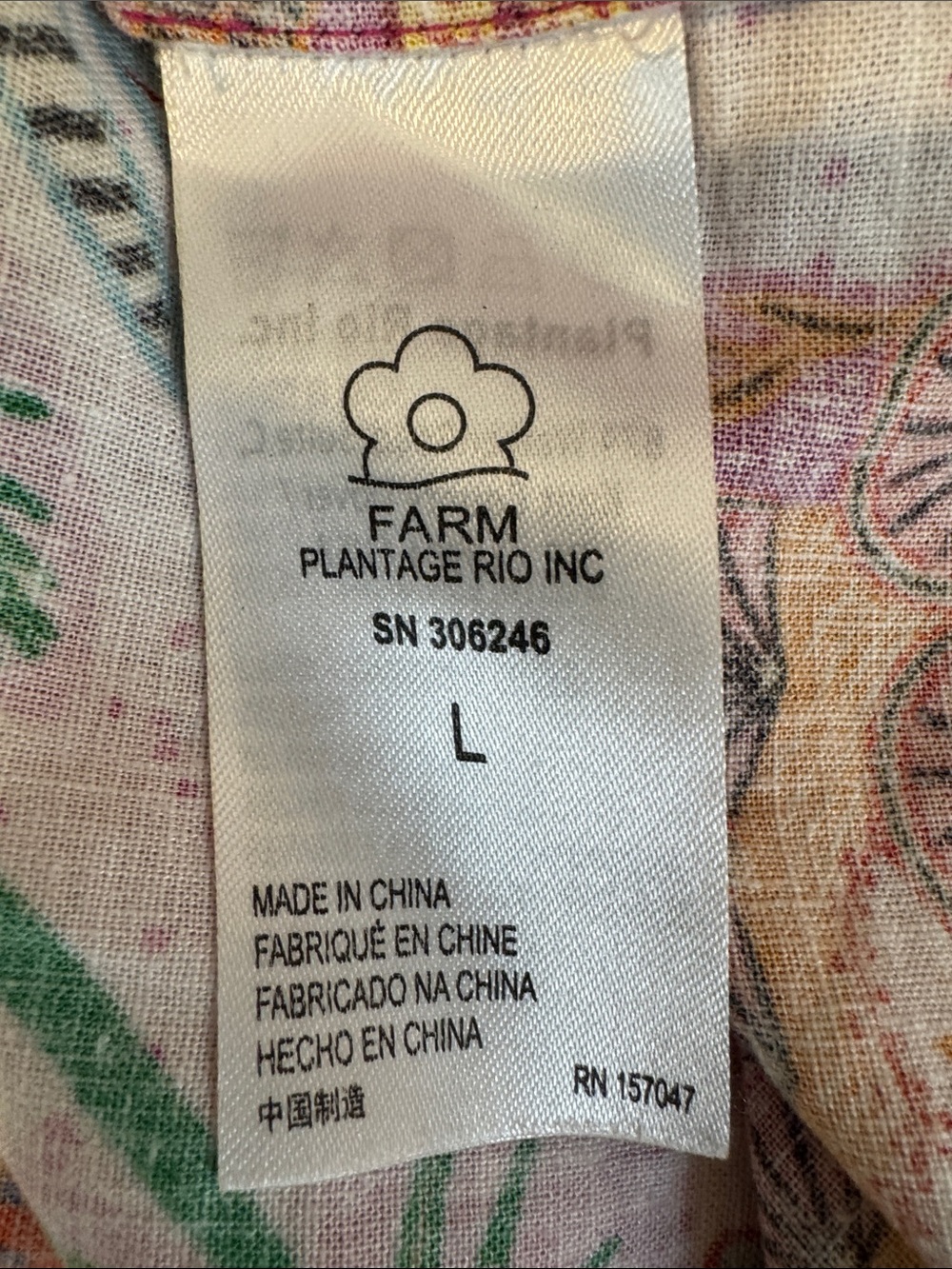 FARM Rio Pink Tropical Print Button-Front Jacket Size L - Picture 3 of 10